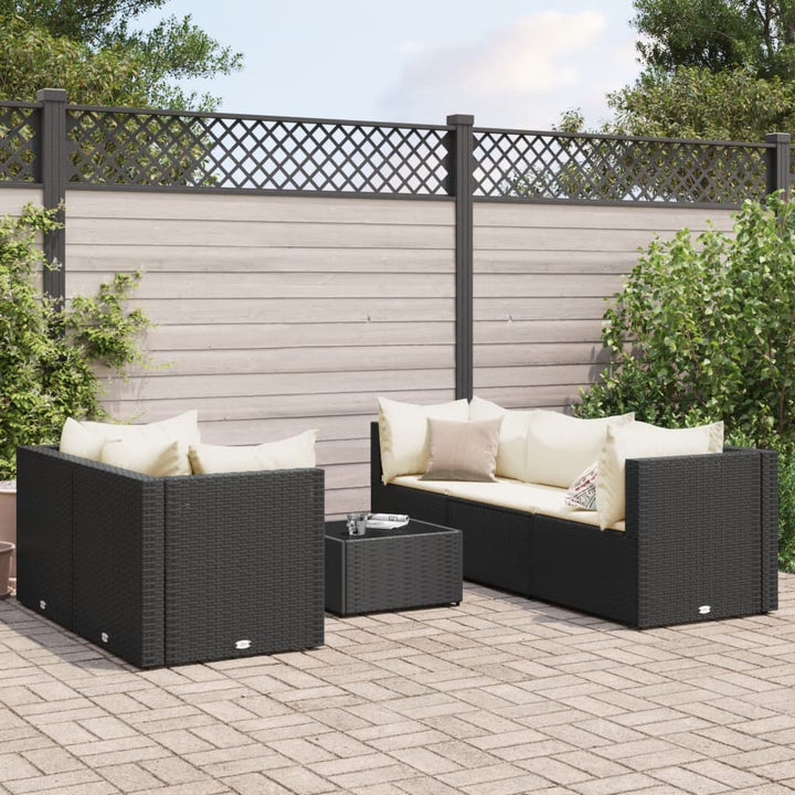 Set Mobilier De Grădină Cu Perne, 6 Piese, Gri, Poliratan