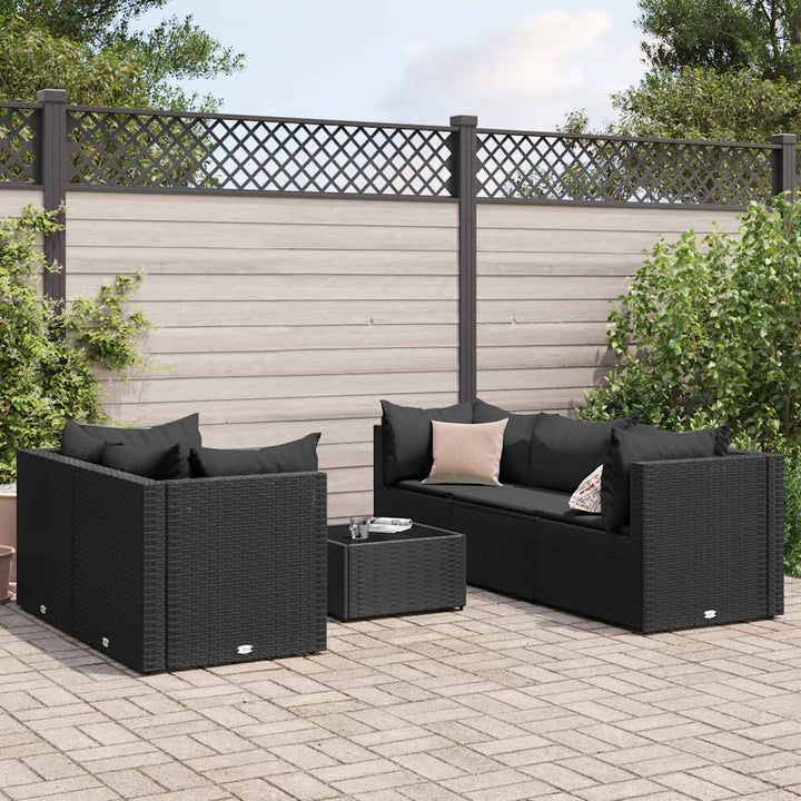Set Mobilier De Grădină Cu Perne, 6 Piese, Gri, Poliratan