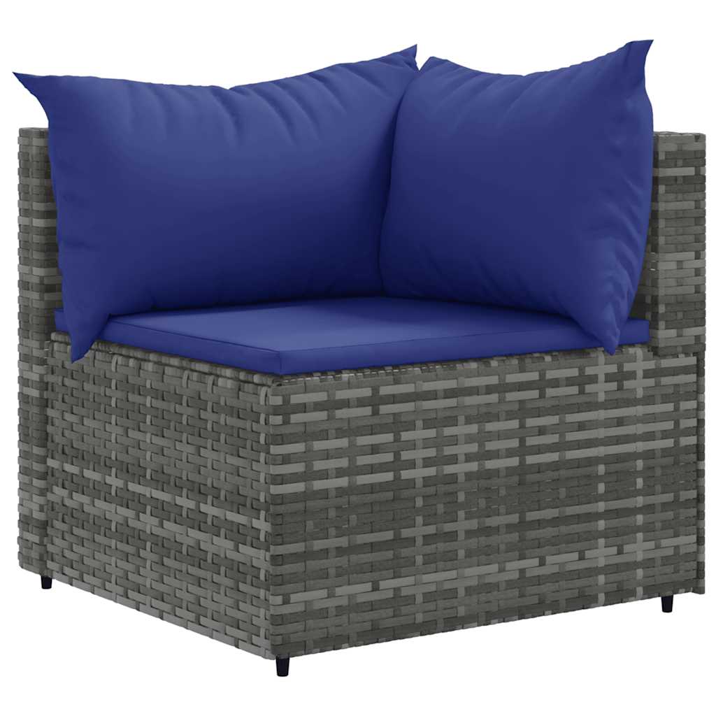 Set Mobilier De Grădină Cu Perne, 6 Piese, Gri, Poliratan