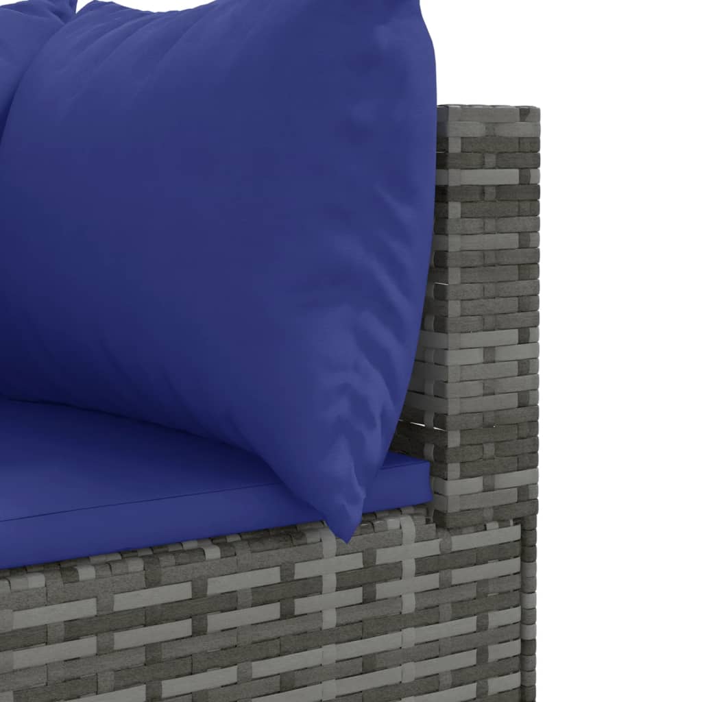 Set Mobilier De Grădină Cu Perne, 6 Piese, Gri, Poliratan