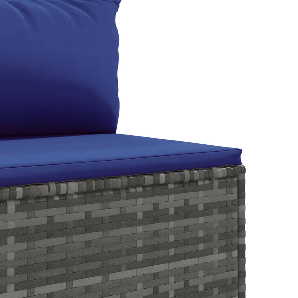 Set Mobilier De Grădină Cu Perne, 6 Piese, Gri, Poliratan