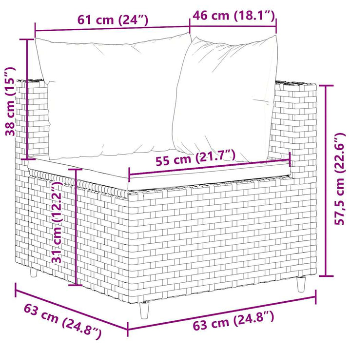 Set Mobilier De Grădină Cu Perne, 6 Piese, Gri, Poliratan