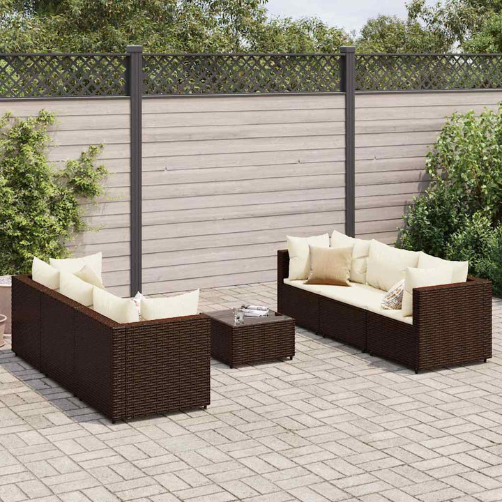 Set Mobilier De Grădină Cu Perne, 6 Piese, Gri, Poliratan
