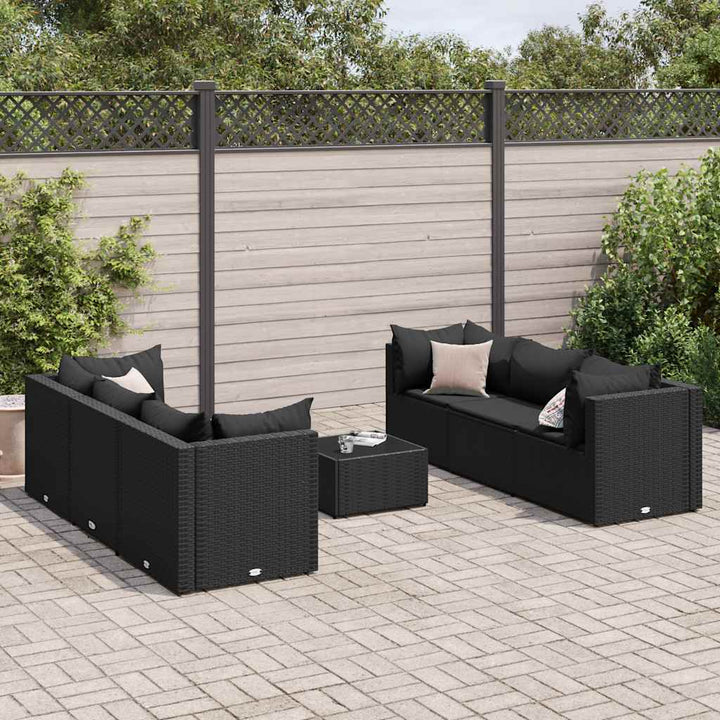 Set Mobilier De Grădină Cu Perne, 6 Piese, Gri, Poliratan