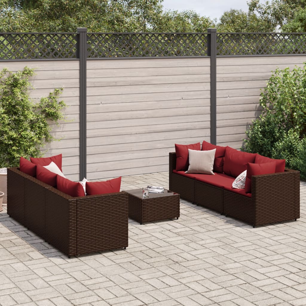 Set Mobilier De Grădină Cu Perne, 6 Piese, Gri, Poliratan