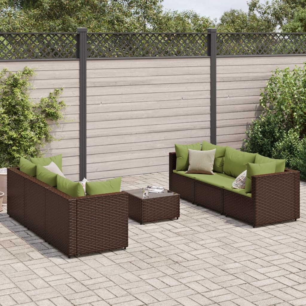 Set Mobilier De Grădină Cu Perne, 6 Piese, Gri, Poliratan