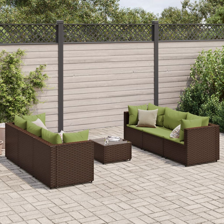 Set Mobilier De Grădină Cu Perne, 6 Piese, Gri, Poliratan