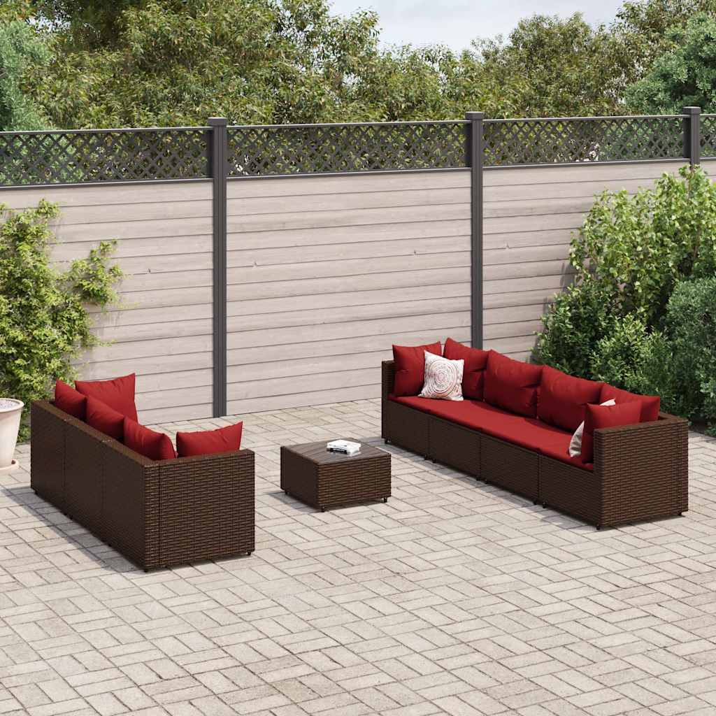Set Mobilier De Grădină Cu Perne, 6 Piese, Gri, Poliratan