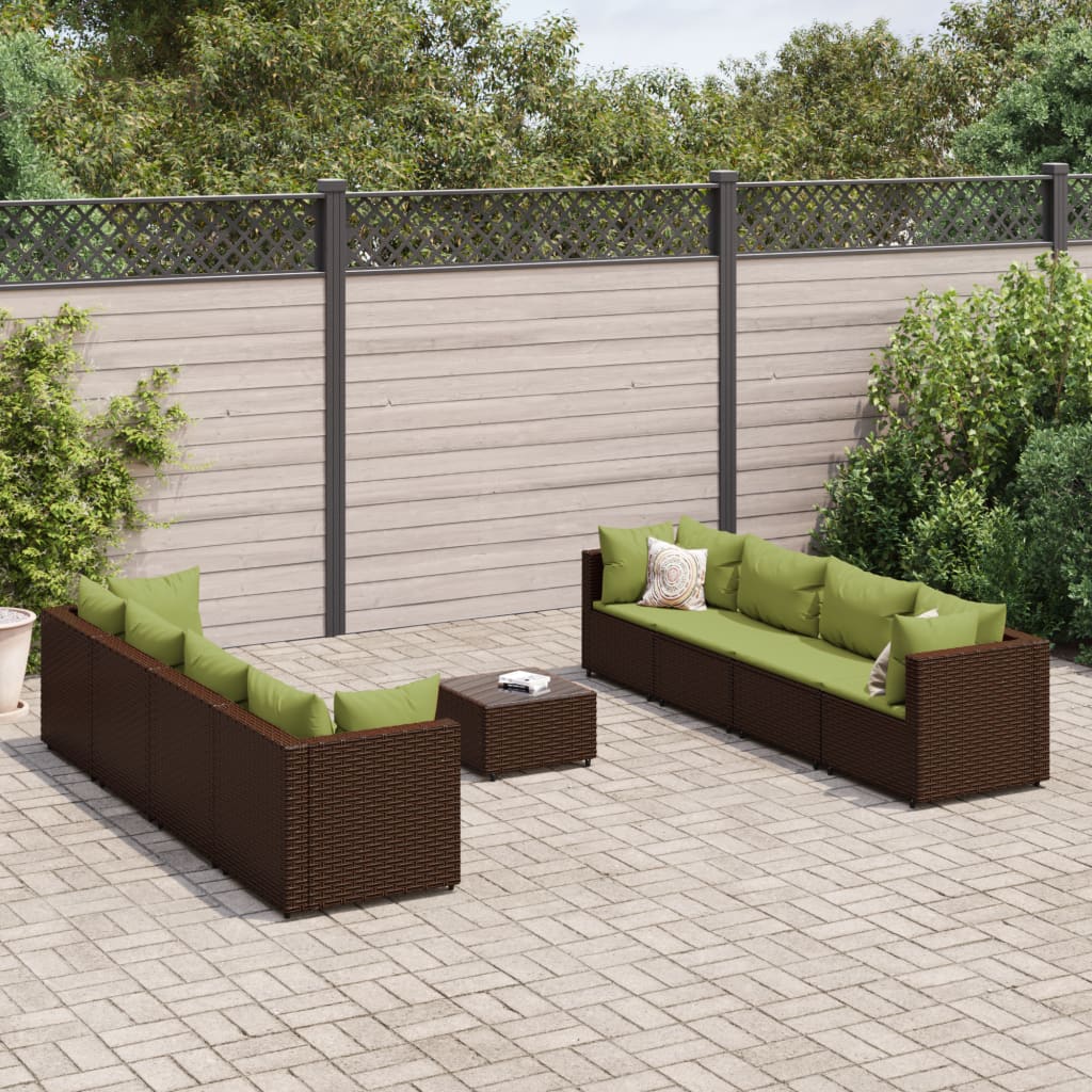 Set Mobilier De Grădină Cu Perne, 6 Piese, Gri, Poliratan