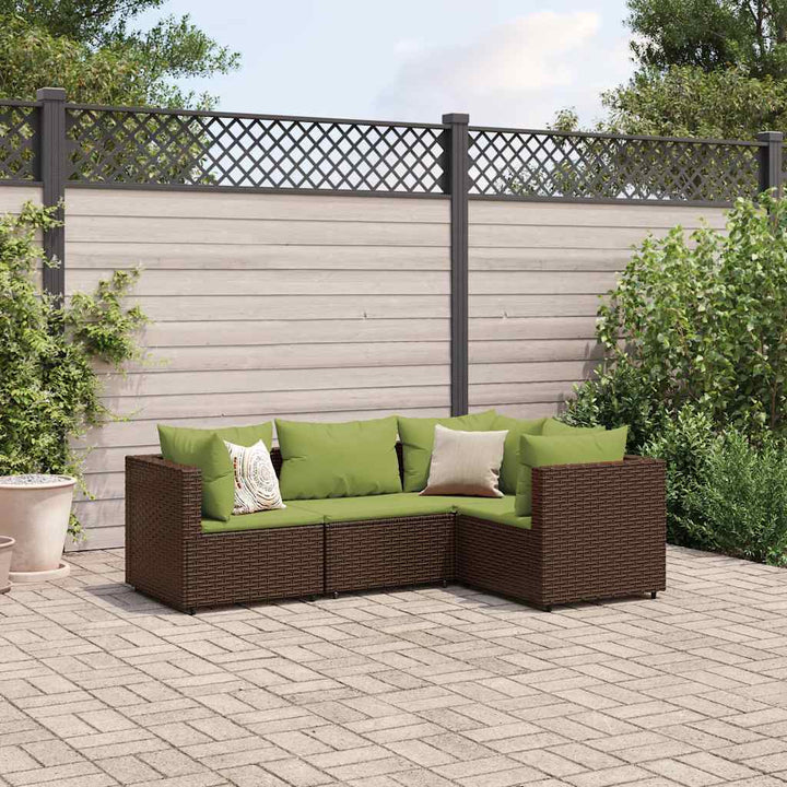 Set Mobilier De Grădină Cu Perne, 6 Piese, Maro, Poliratan