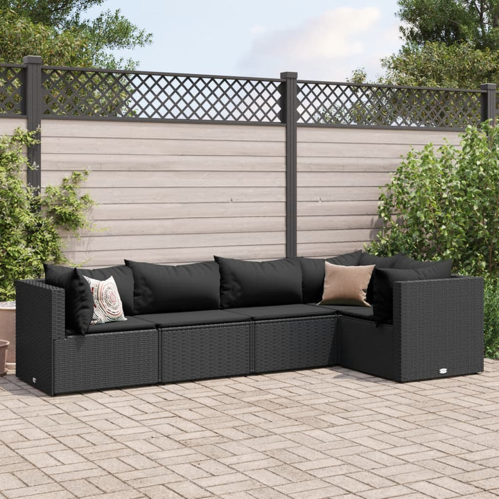 Set Mobilier De Grădină Cu Perne, 6 Piese, Maro, Poliratan