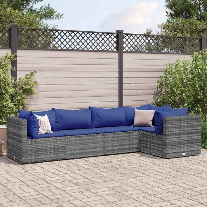 Set Mobilier De Grădină Cu Perne, 6 Piese, Maro, Poliratan