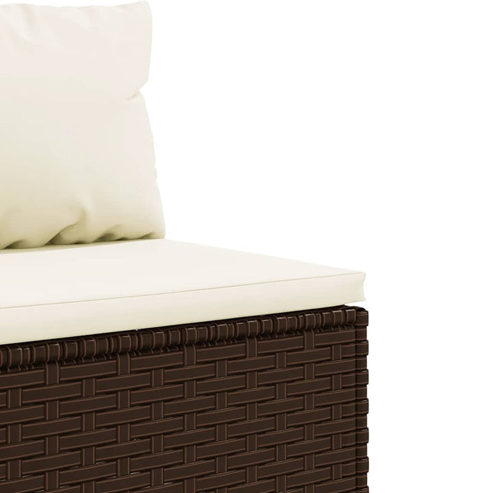 Set Mobilier De Grădină Cu Perne, 6 Piese, Maro, Poliratan