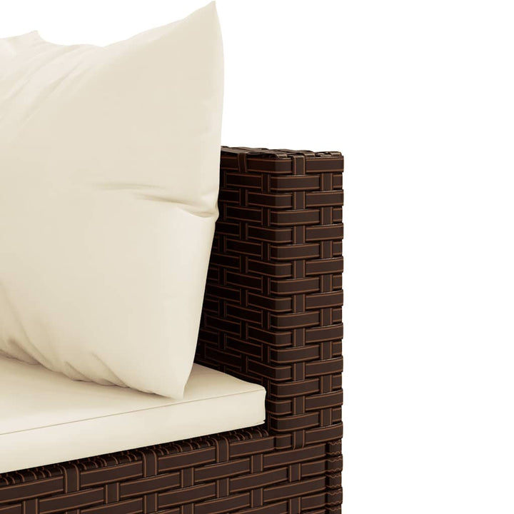 Set Mobilier De Grădină Cu Perne, 6 Piese, Maro, Poliratan