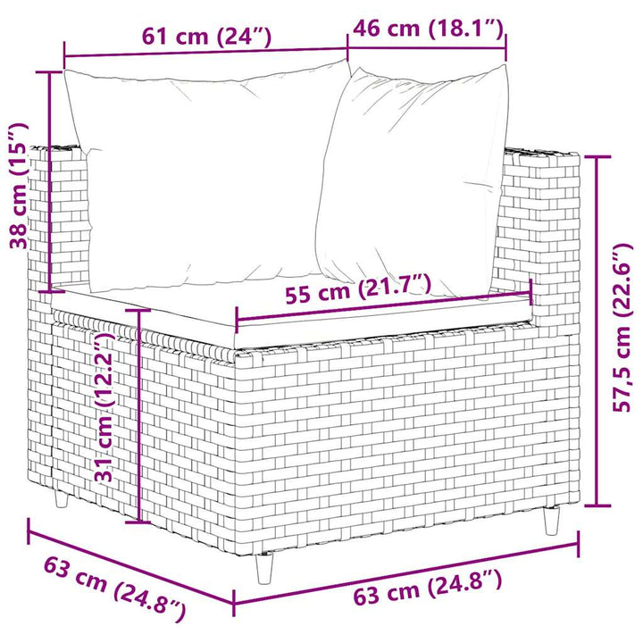 Set Mobilier De Grădină Cu Perne, 6 Piese, Maro, Poliratan