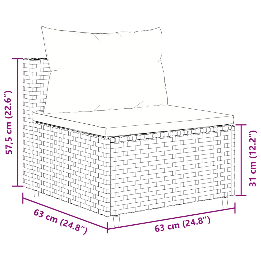 Set Mobilier De Grădină Cu Perne, 6 Piese, Maro, Poliratan