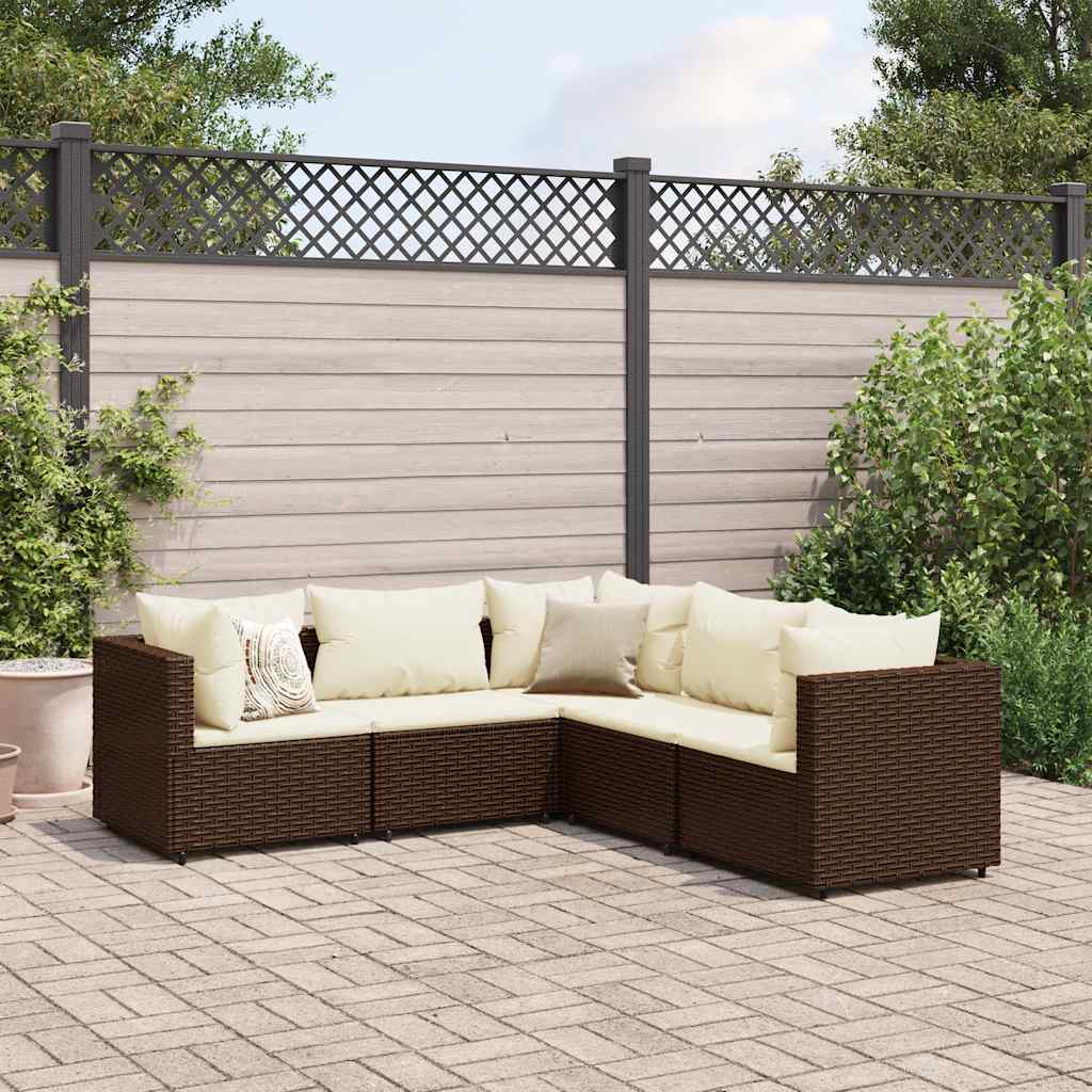 Set Mobilier De Grădină Cu Perne, 6 Piese, , Poliratan