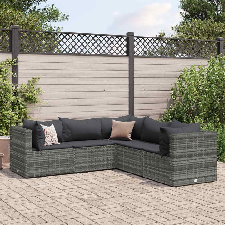 Set Mobilier De Grădină Cu Perne, 6 Piese, , Poliratan