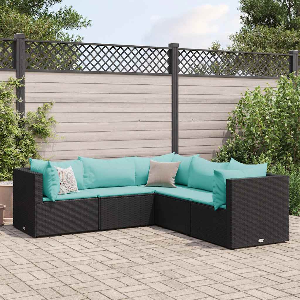 Set Mobilier De Grădină Cu Perne, 6 Piese, , Poliratan