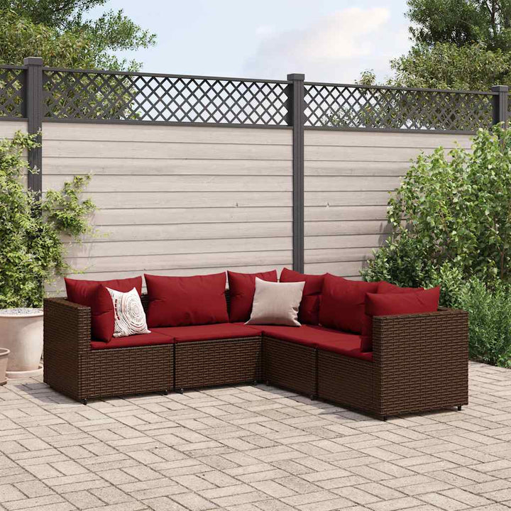 Set Mobilier De Grădină Cu Perne, 6 Piese, , Poliratan