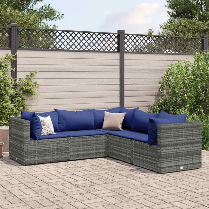 Set Mobilier De Grădină Cu Perne, 6 Piese, , Poliratan