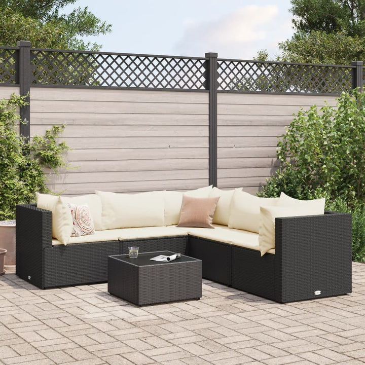 Set Mobilier De Grădină Cu Perne, 6 Piese, , Poliratan