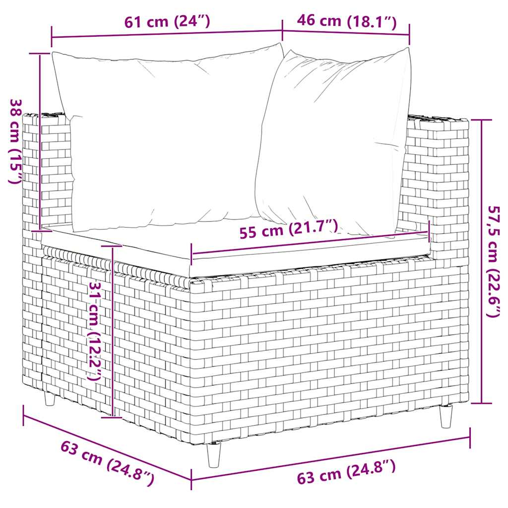 Set Mobilier De Grădină Cu Perne, 6 Piese, , Poliratan