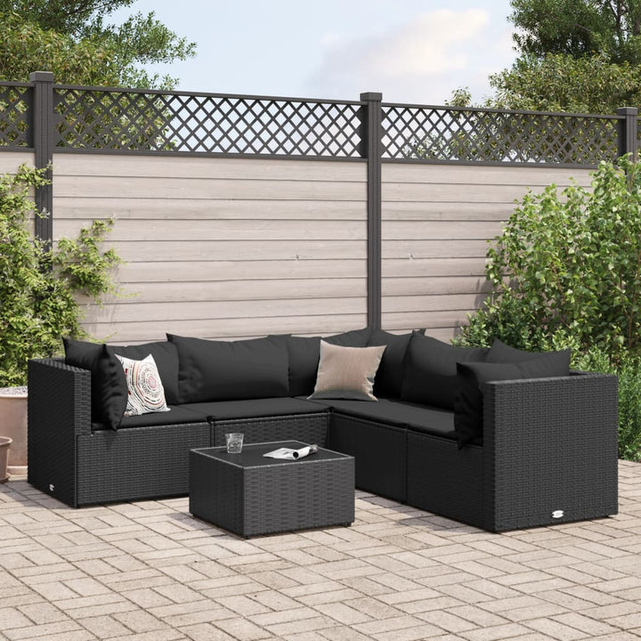 Set Mobilier De Grădină Cu Perne, 6 Piese, , Poliratan