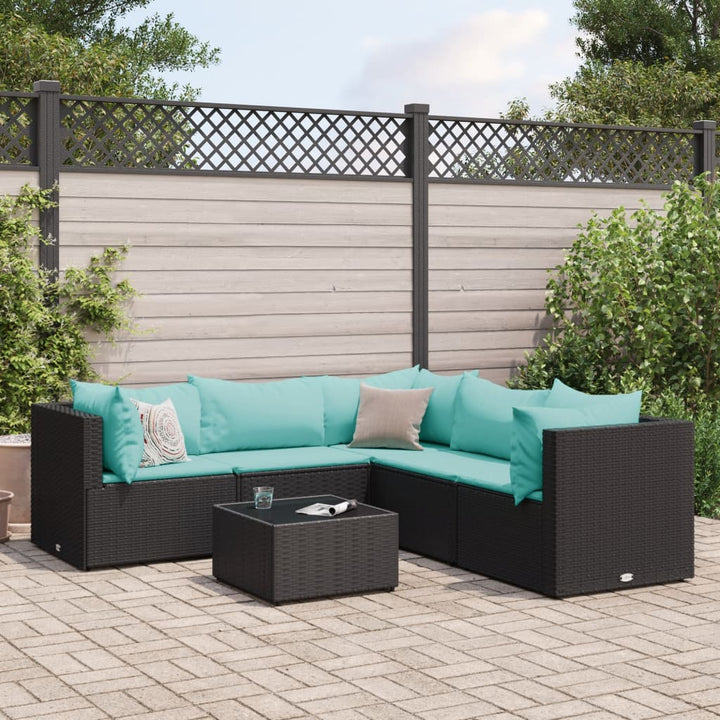Set Mobilier De Grădină Cu Perne, 6 Piese, , Poliratan