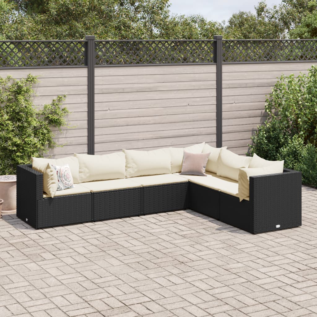 Set Mobilier De Grădină Cu Perne, 6 Piese, , Poliratan