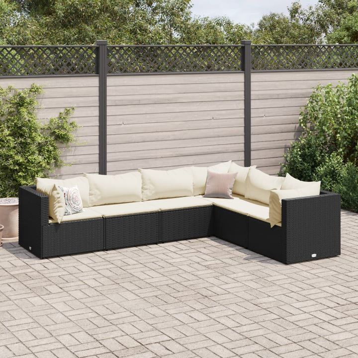 Set Mobilier De Grădină Cu Perne, 6 Piese, , Poliratan
