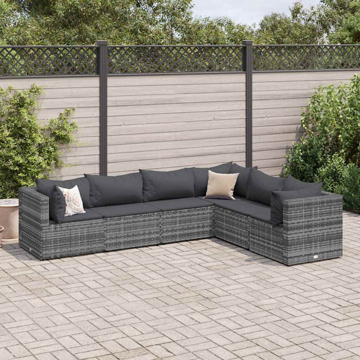 Set Mobilier De Grădină Cu Perne, 6 Piese, , Poliratan