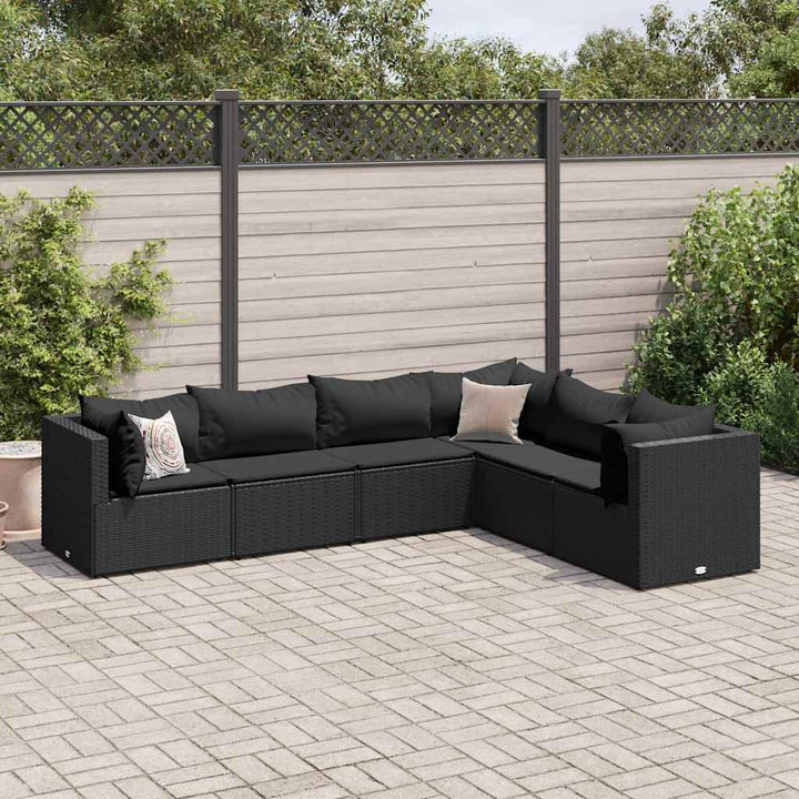 Set Mobilier De Grădină Cu Perne, 6 Piese, , Poliratan