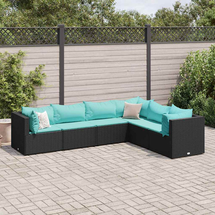 Set Mobilier De Grădină Cu Perne, 6 Piese, , Poliratan