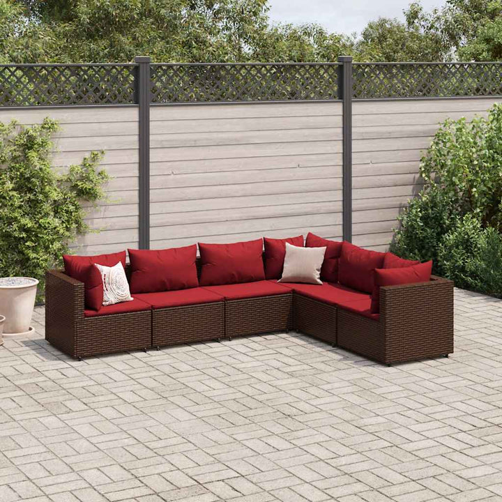 Set Mobilier De Grădină Cu Perne, 6 Piese, , Poliratan