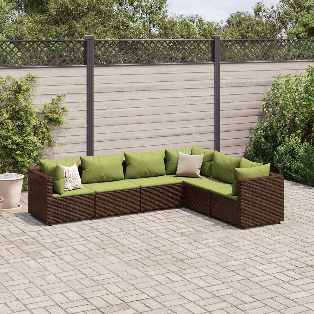 Set Mobilier De Grădină Cu Perne, 6 Piese, , Poliratan