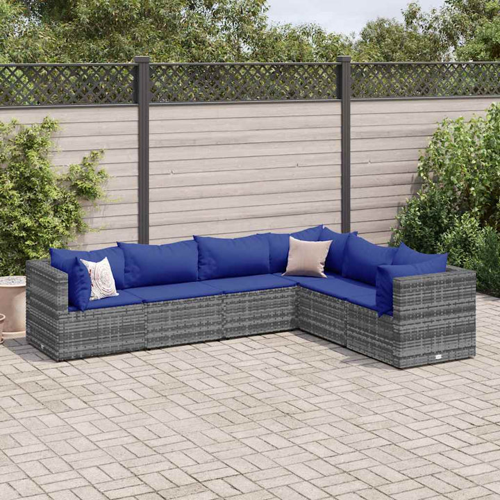 Set Mobilier De Grădină Cu Perne, 6 Piese, , Poliratan