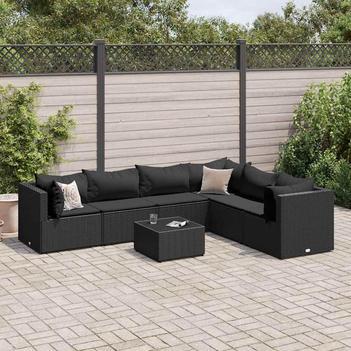 Set Mobilier De Grădină Cu Perne, 6 Piese, , Poliratan