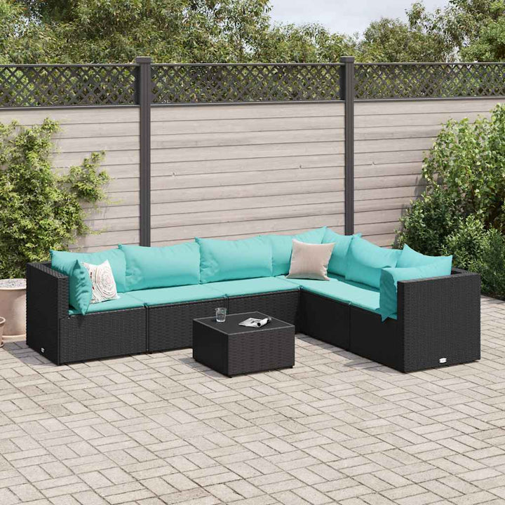Set Mobilier De Grădină Cu Perne, 6 Piese, , Poliratan