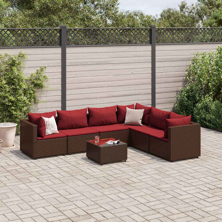 Set Mobilier De Grădină Cu Perne, 6 Piese, , Poliratan