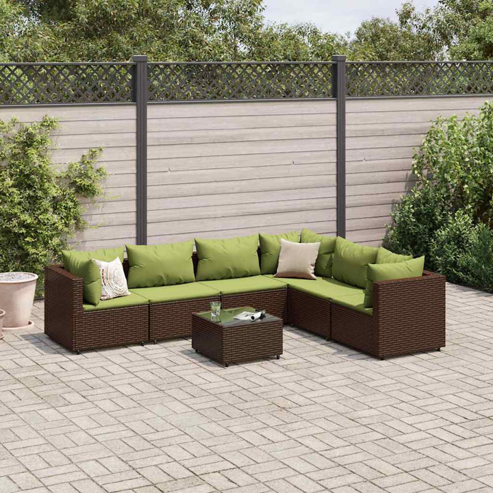 Set Mobilier De Grădină Cu Perne, 6 Piese, , Poliratan