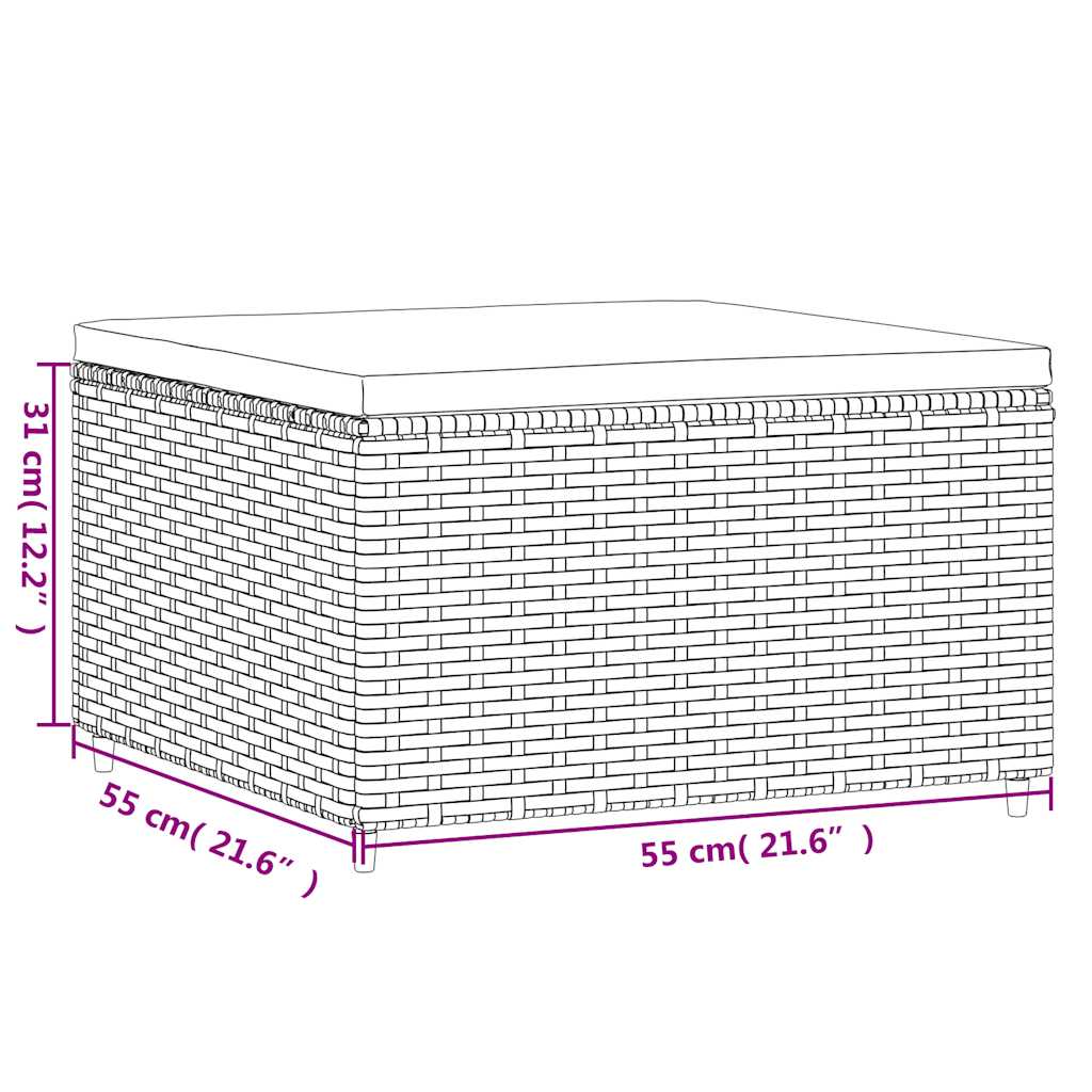 Set Mobilier De Grădină Cu Perne, 6 Piese, Negru, Poliratan