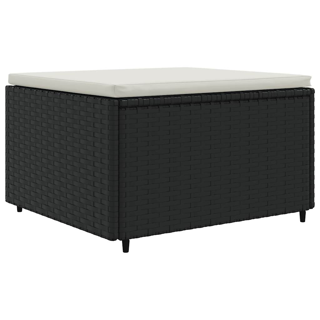 Set Mobilier De Grădină Cu Perne, 6 Piese, Negru, Poliratan