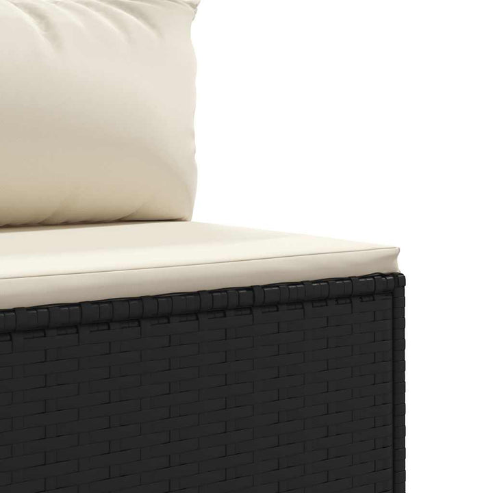 Set Mobilier De Grădină Cu Perne, 6 Piese, Negru, Poliratan