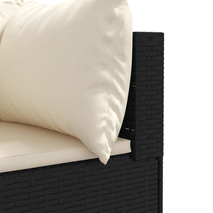 Set Mobilier De Grădină Cu Perne, 6 Piese, Negru, Poliratan