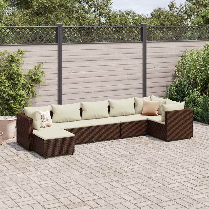 Set Mobilier De Grădină Cu Perne, 6 Piese, Negru, Poliratan