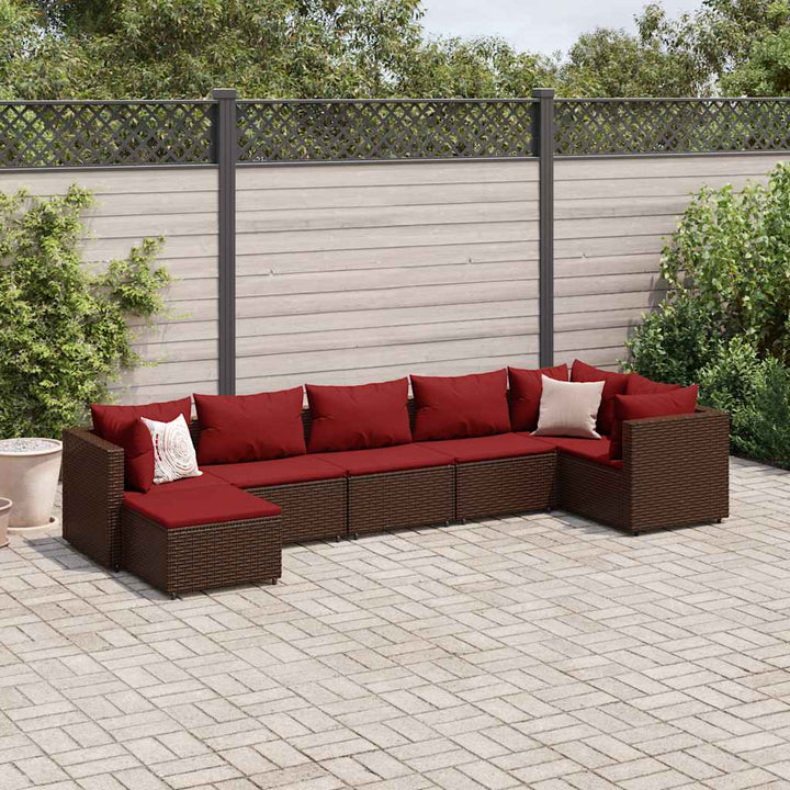 Set Mobilier De Grădină Cu Perne, 6 Piese, Negru, Poliratan