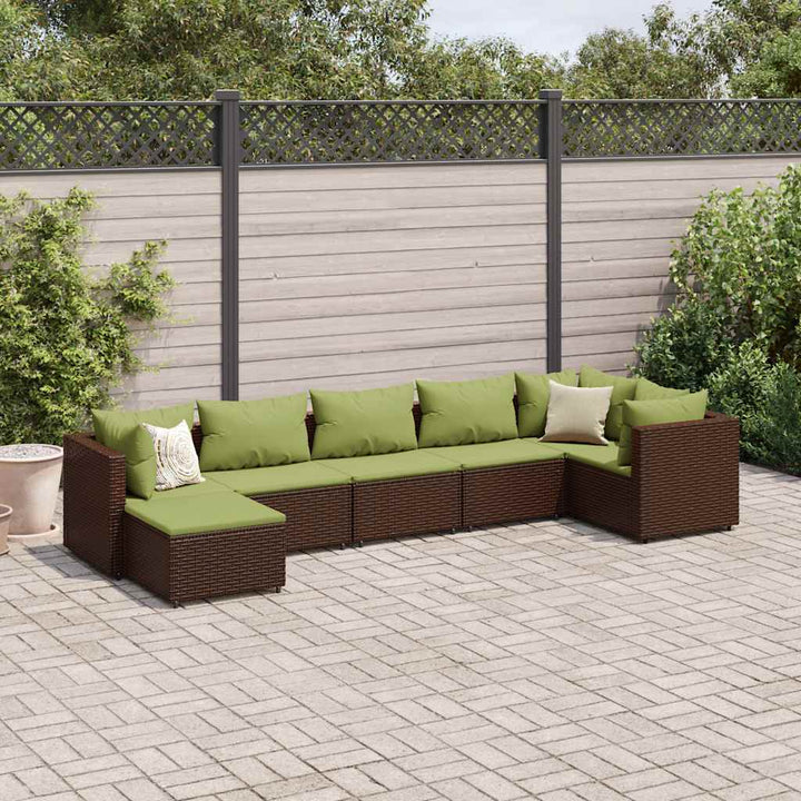 Set Mobilier De Grădină Cu Perne, 6 Piese, Negru, Poliratan