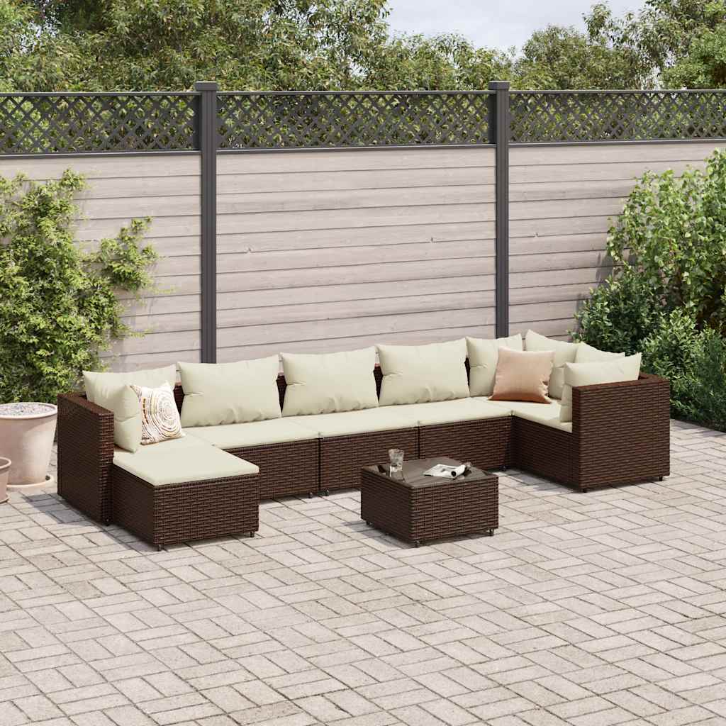 Set Mobilier De Grădină Cu Perne, 6 Piese, Negru, Poliratan
