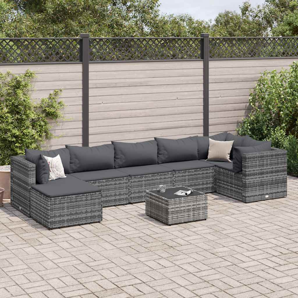Set Mobilier De Grădină Cu Perne, 6 Piese, Negru, Poliratan